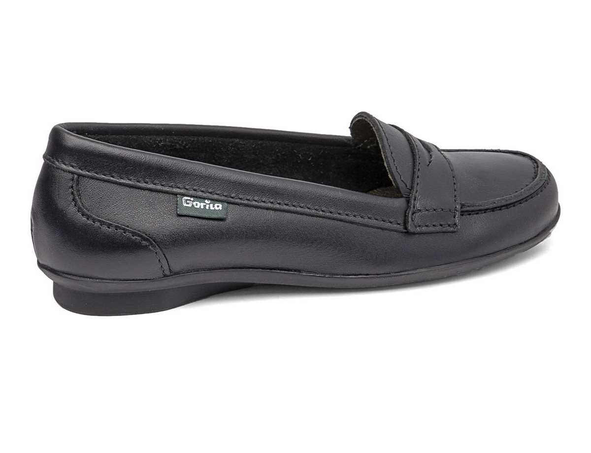 Gorila Niña Mocasin Colegial Negro